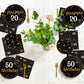 50th Birthday Theme Party Supplies,Plates Napkins Forks Set of 96pcs
