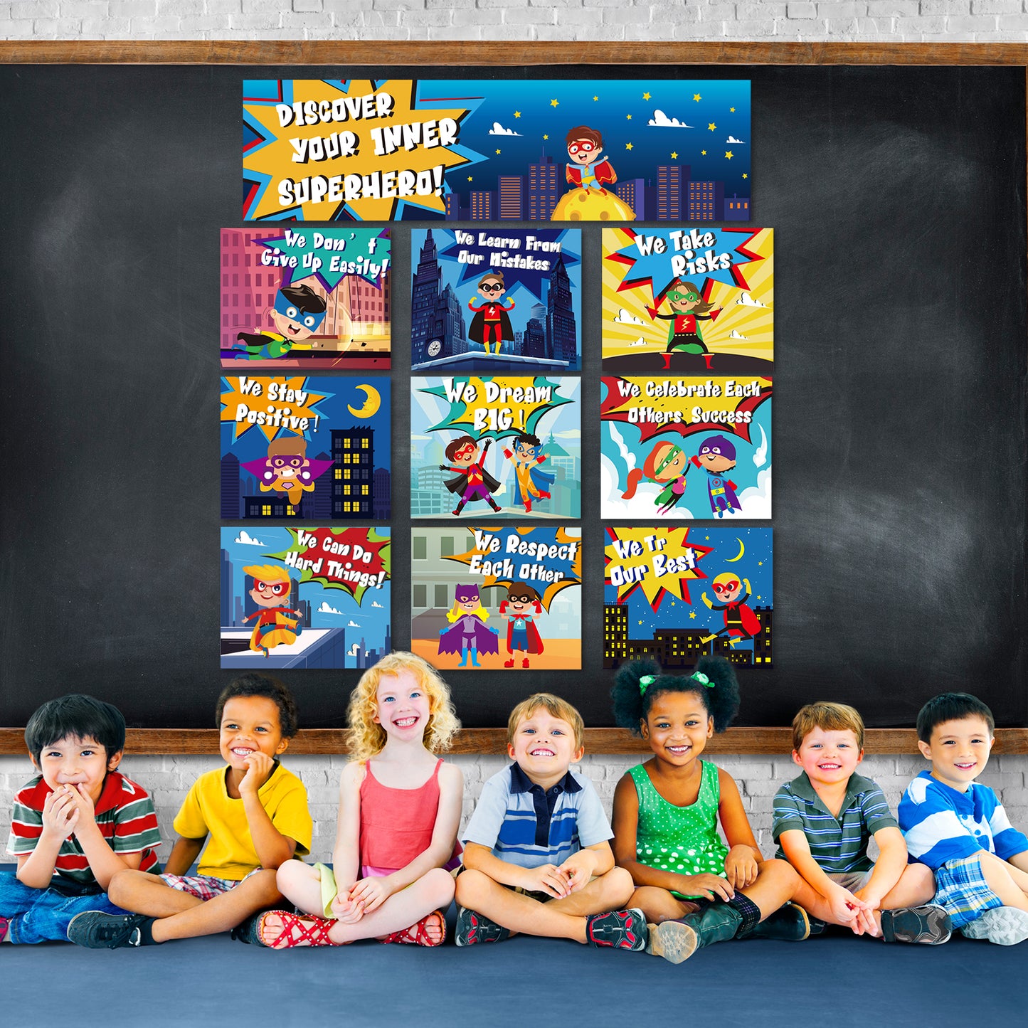 Superhero Posters Hero Classroom Bulletin Board Banner Decorations