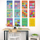 12 Pieces English Grammar Posters Educational Literary Wall Signs,16 x 11 Inch