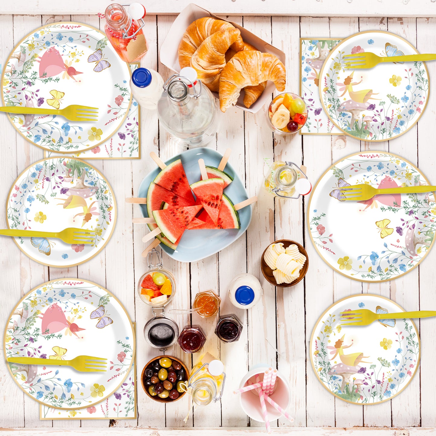 96 Pcs Talking Party Tableware Set Supplies for 24 Guests