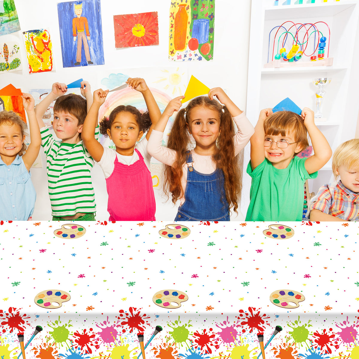 3 pcs of Art Party Tablecloth Paint Party Decoration Supplies
