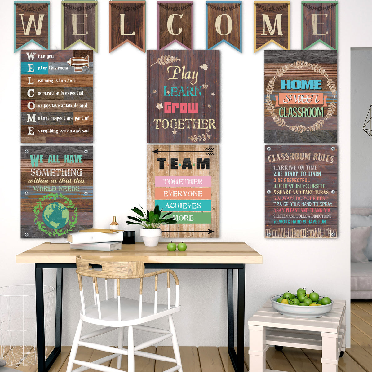 17 Pieces Home Sweet Classroom Motivational Posters Welcome Decor Signs