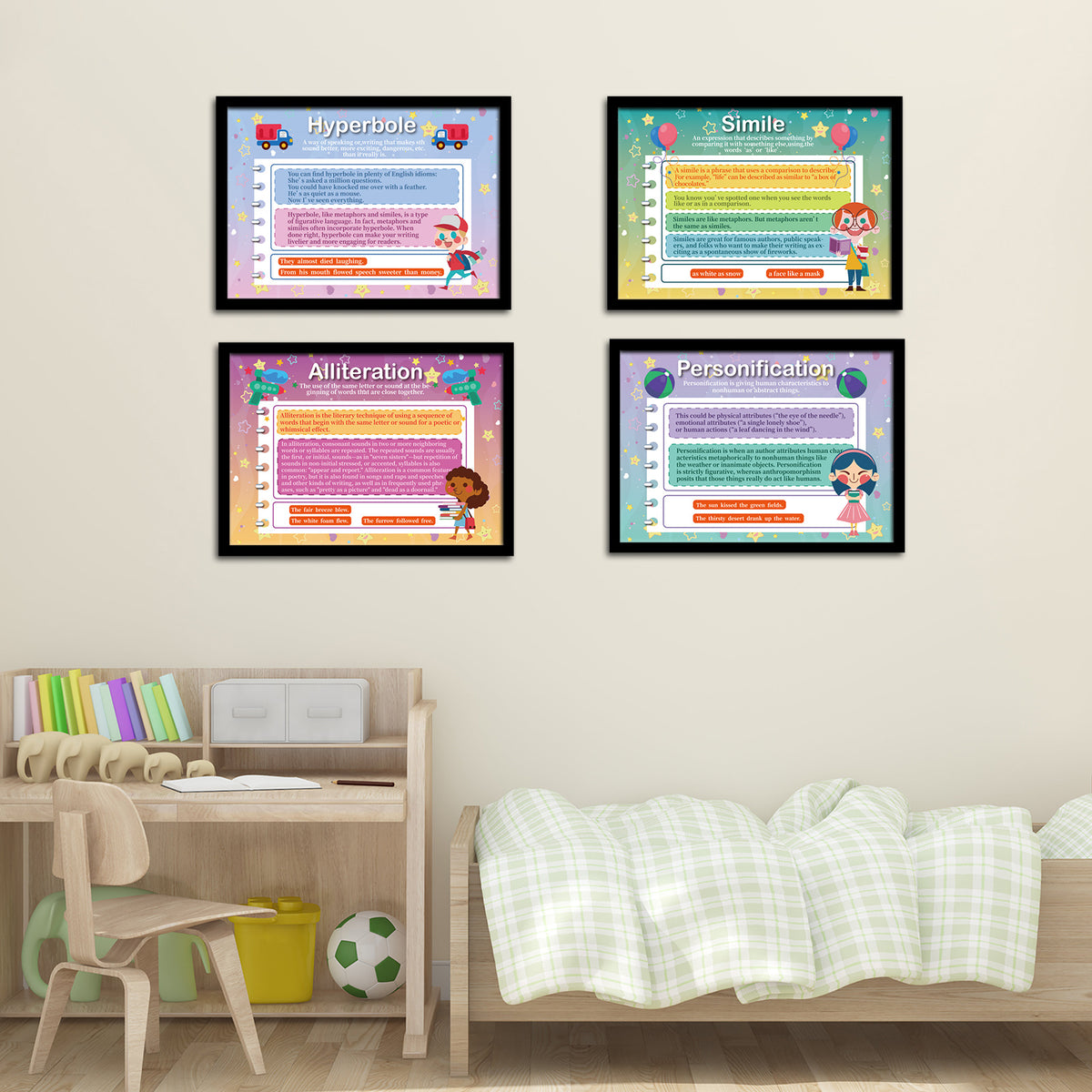 7 Pieces Figures of Speech Poster Speech Learning English Grammar Poster