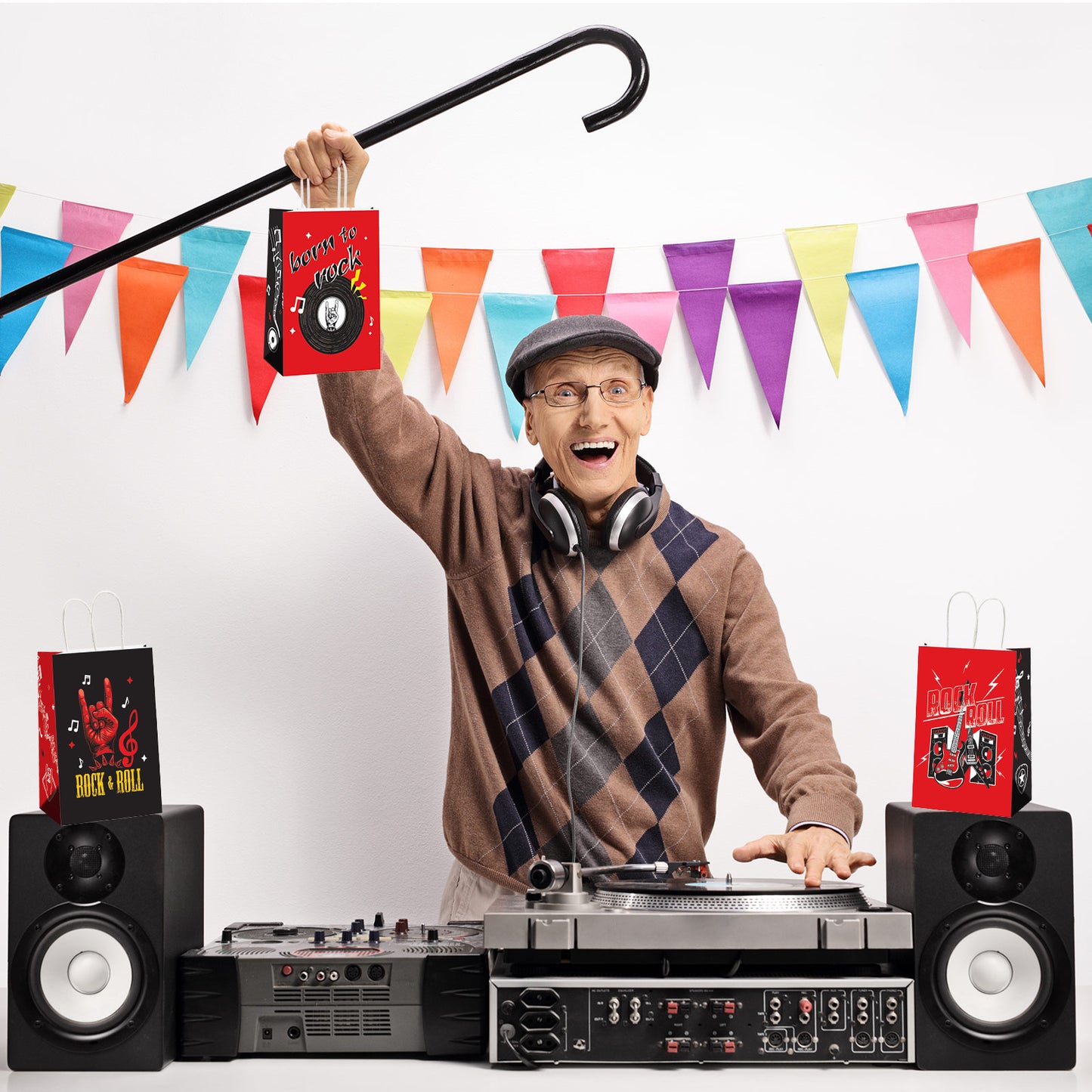 12 Pieces Rock Music Party Decorations