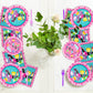 Spa Theme Party Supplies,Plates Napkins Forks Set of 96pcs