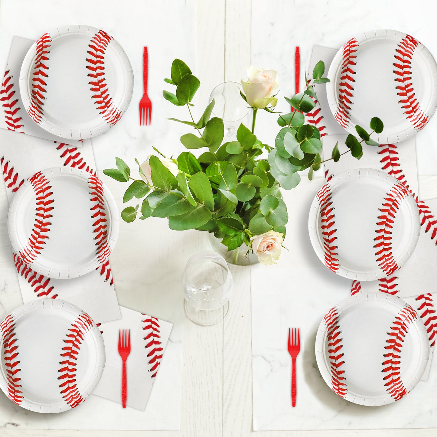 Disposable Baseball Theme Party Napkins,Set of 50 Counts