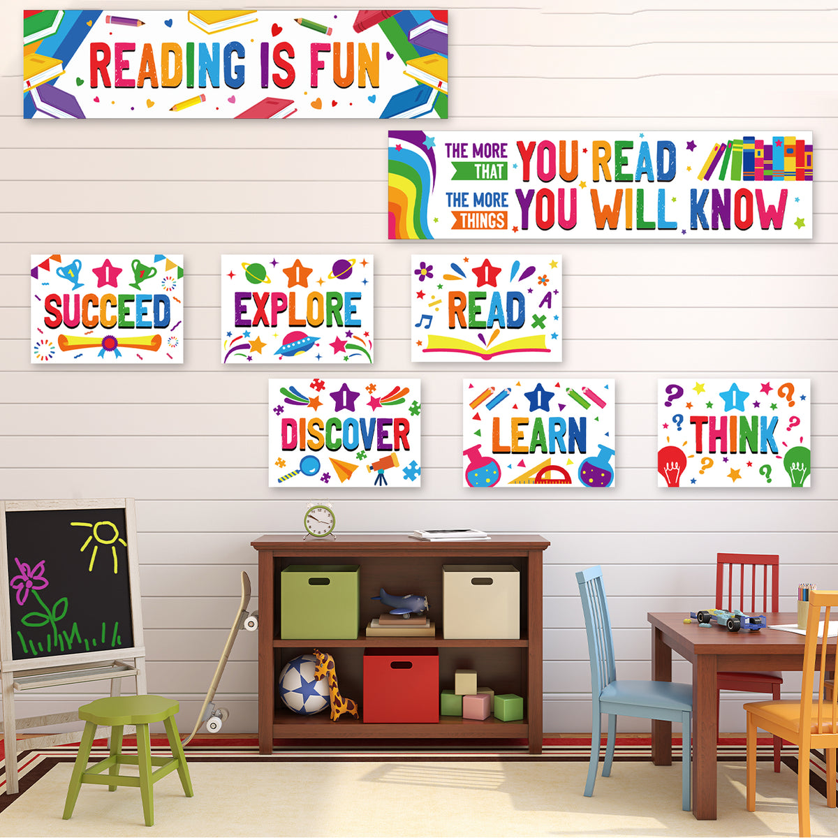 Reading Banner and Poster Set Classroom Decorations
