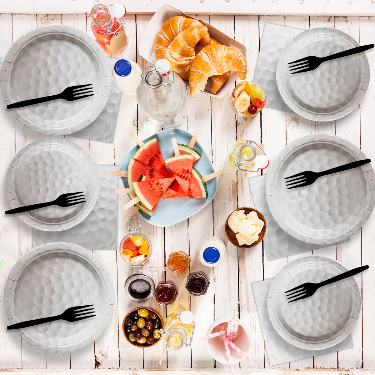 Golf Theme Party Supplies,Plates Napkins Forks Set of 96pcs