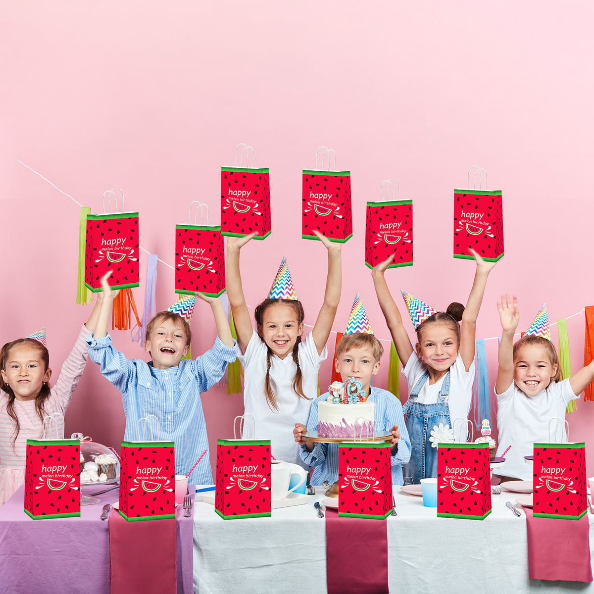 12 Pieces Watermelon Party Favor Bags Supplies