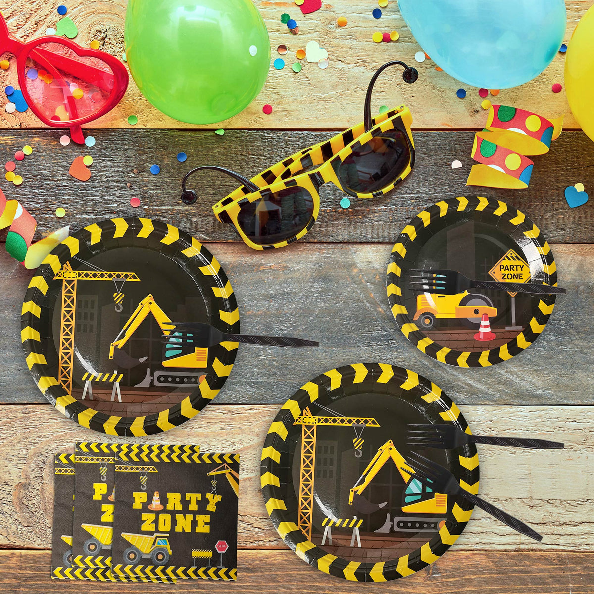Disposable Construction Theme Party Napkins,Set of 50 Counts