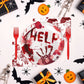 96 Pieces Bloody Good Time Party Tableware Set Paper Plates Napkins Forks for 24 Guests