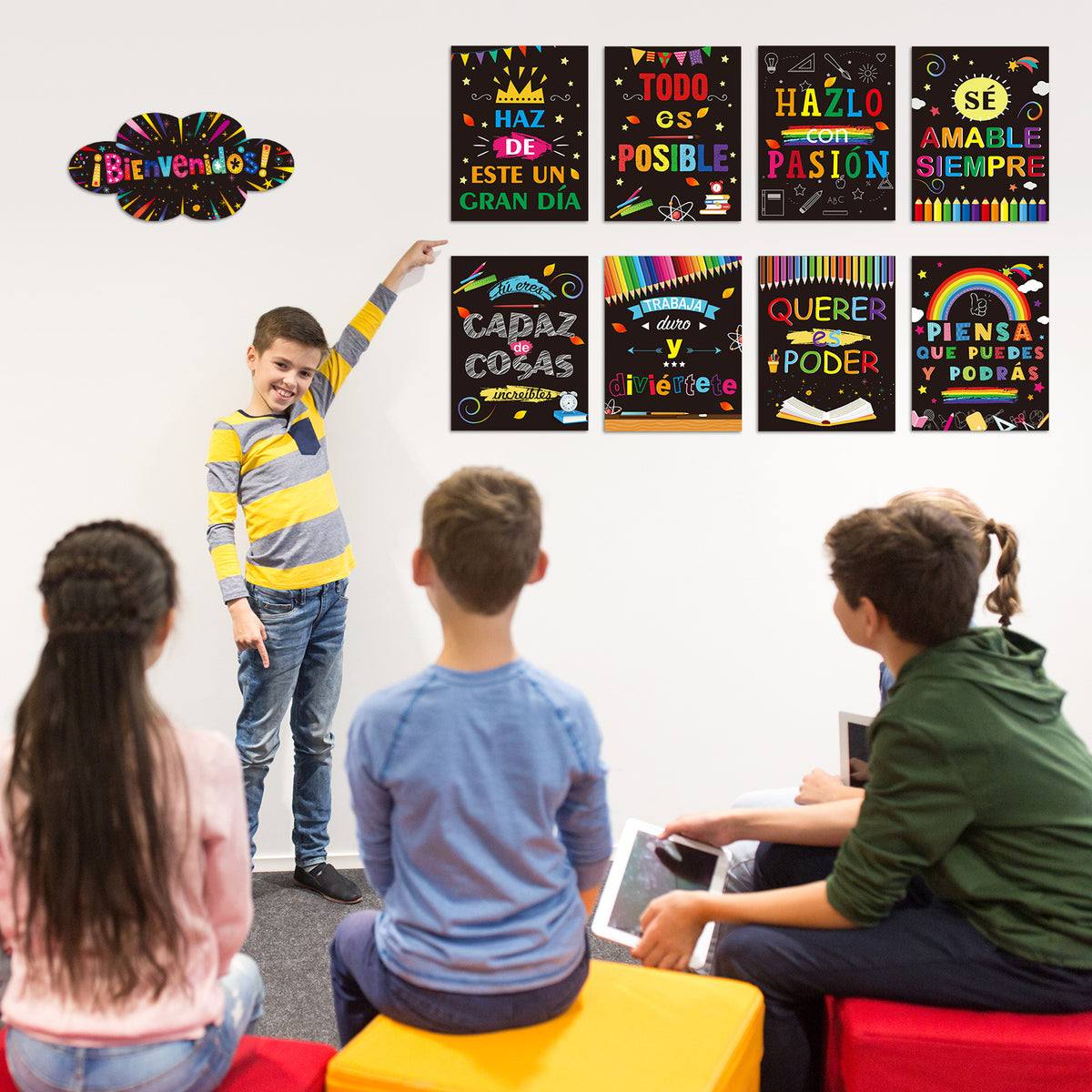 13 Pieces Bienvenidos Sign Spanish Posters