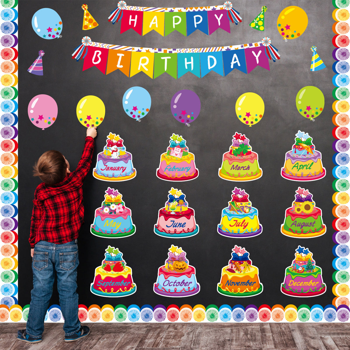 44 Pieces Happy Birthday Bulletin Board Set