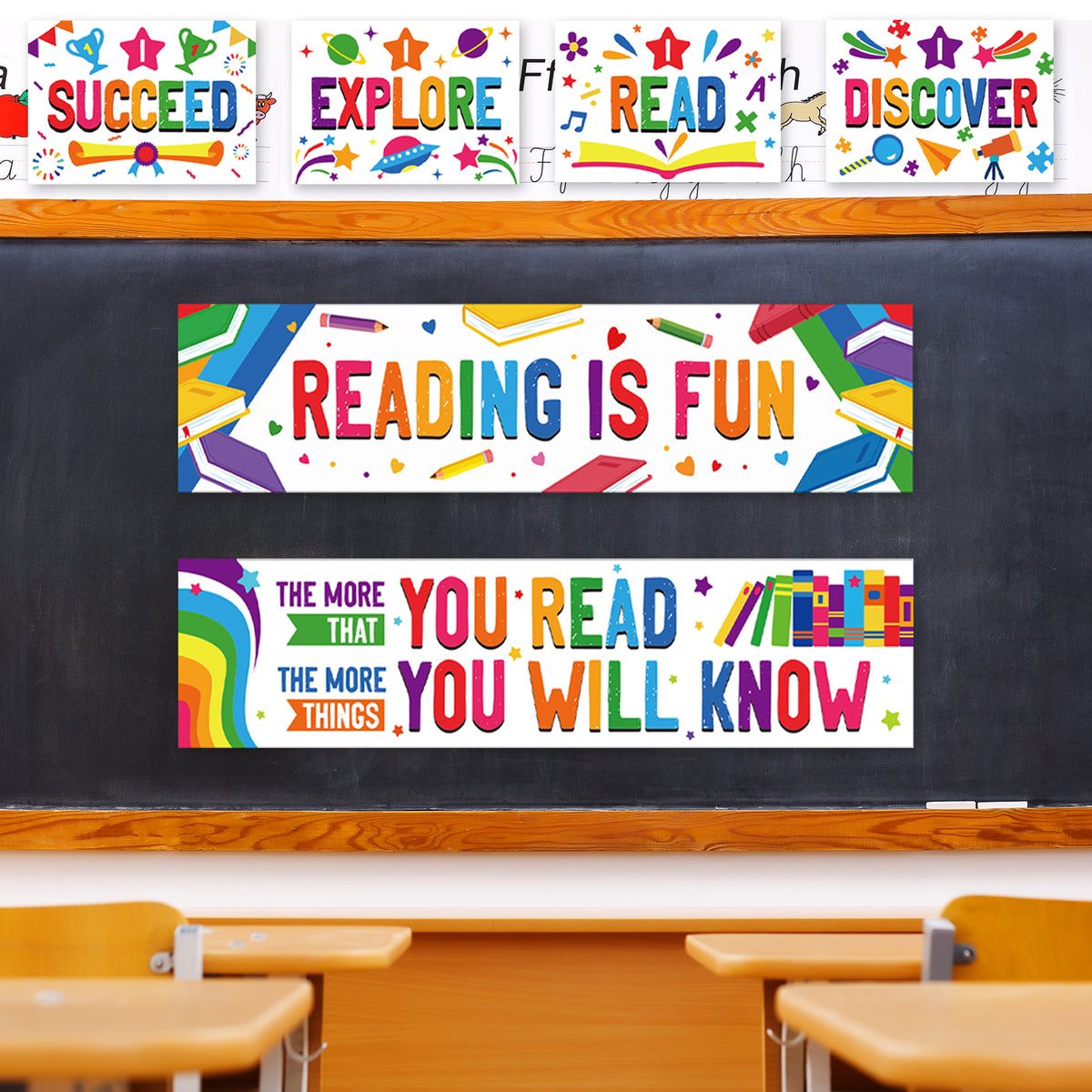 Reading Banner and Poster Set Classroom Decorations