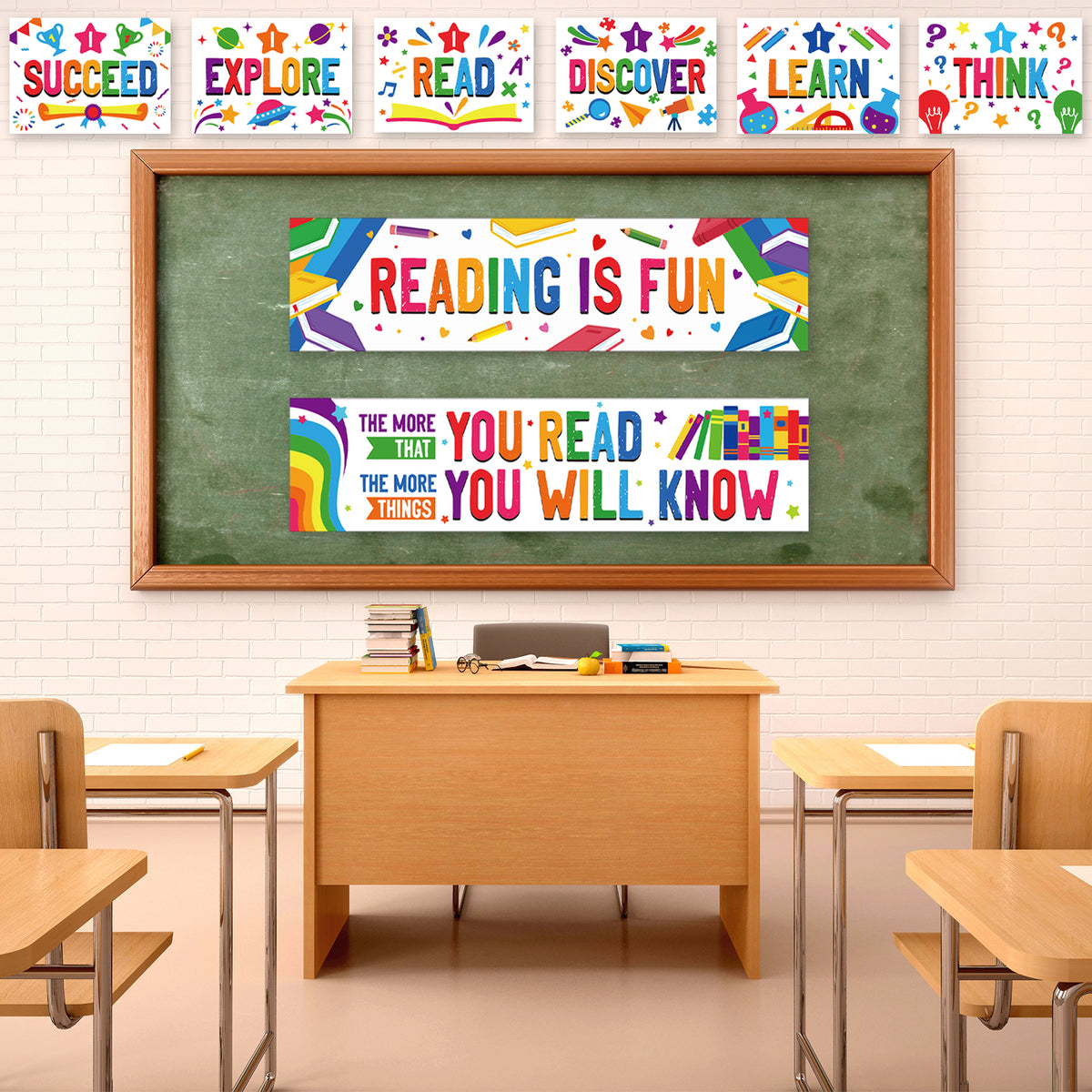 Reading Banner and Poster Set Classroom Decorations