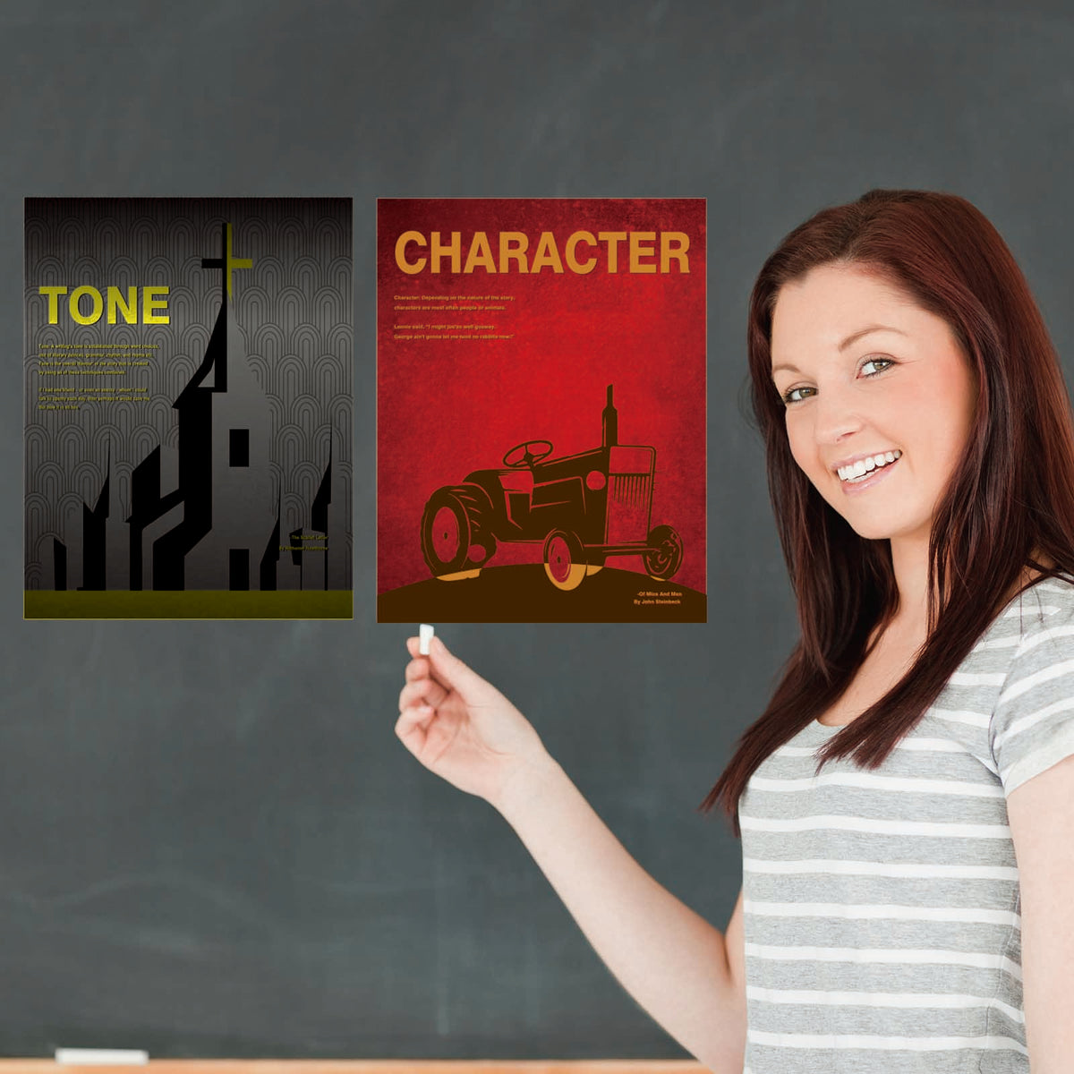 9 Pieces Elements of Novel Posters Literature Art Prints English Language Posters