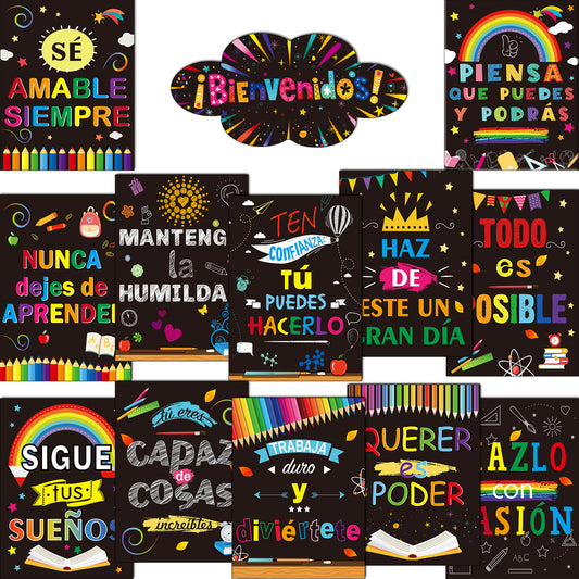 13 Pieces Bienvenidos Sign Spanish Posters