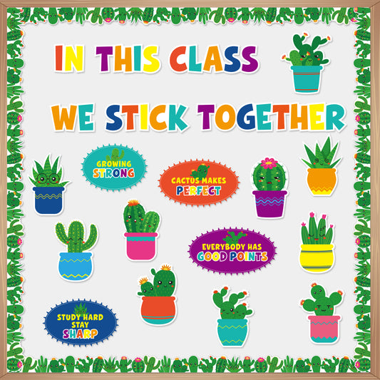 45pcs Cactus Classroom Bulletin Board Decoration Set