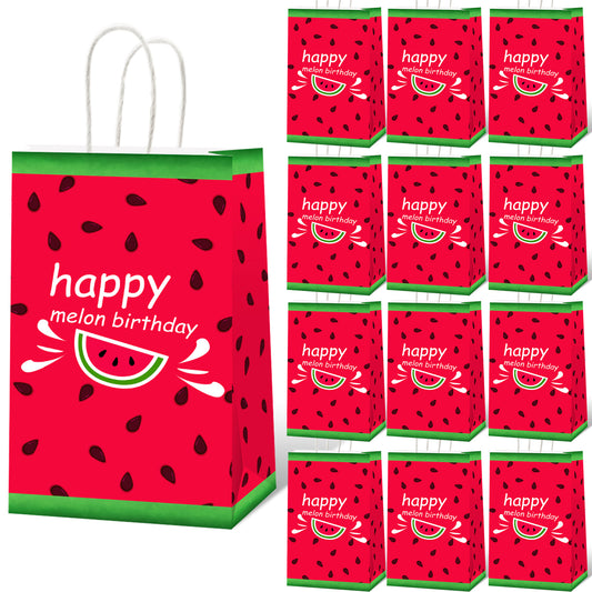12 Pieces Watermelon Party Favor Bags Supplies