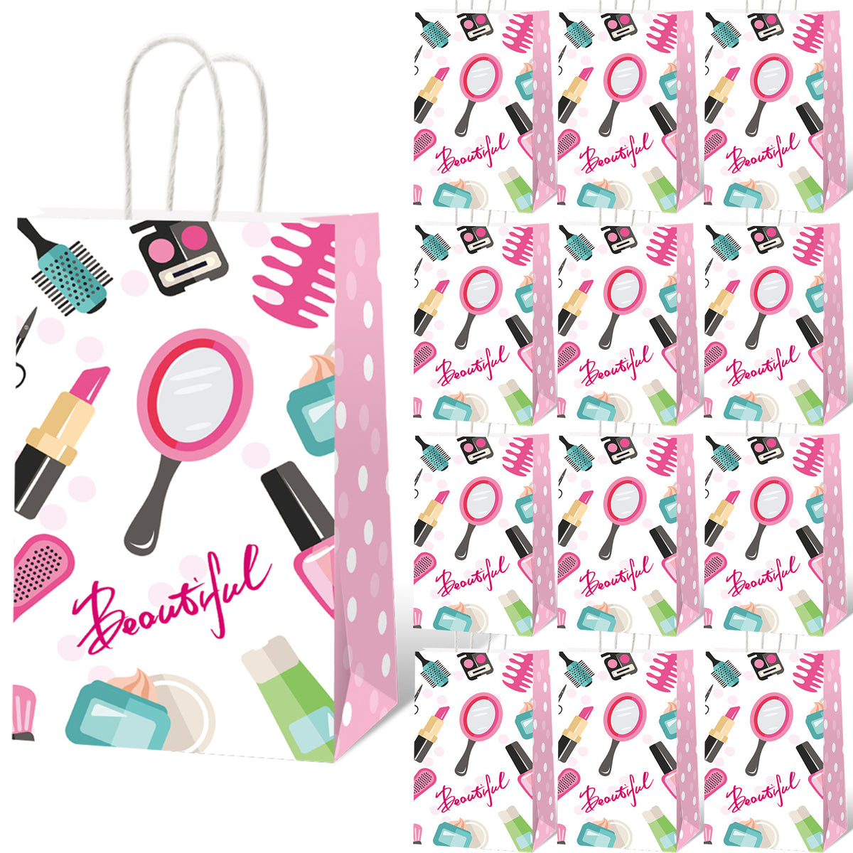 12 Pcs Spa Makeup Birthday Party Gift Bags Supplies