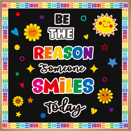 Be The Reason Someone Smile Today Classroom Bulletin Board Decoration Set - 152 Pieces