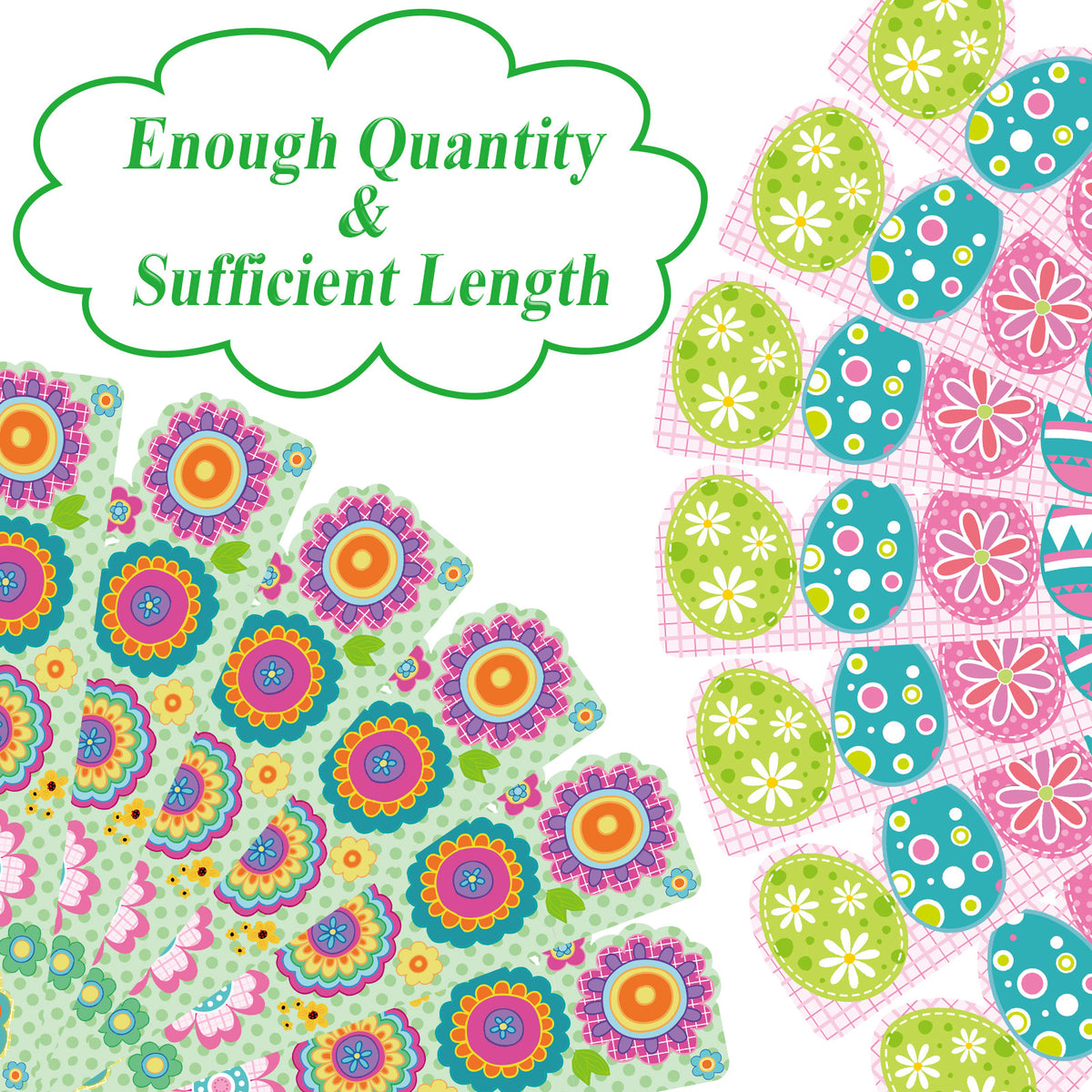 69ft Easter Bulletin Board Borders Easter Egg Spring Flowers Trim Border Paper