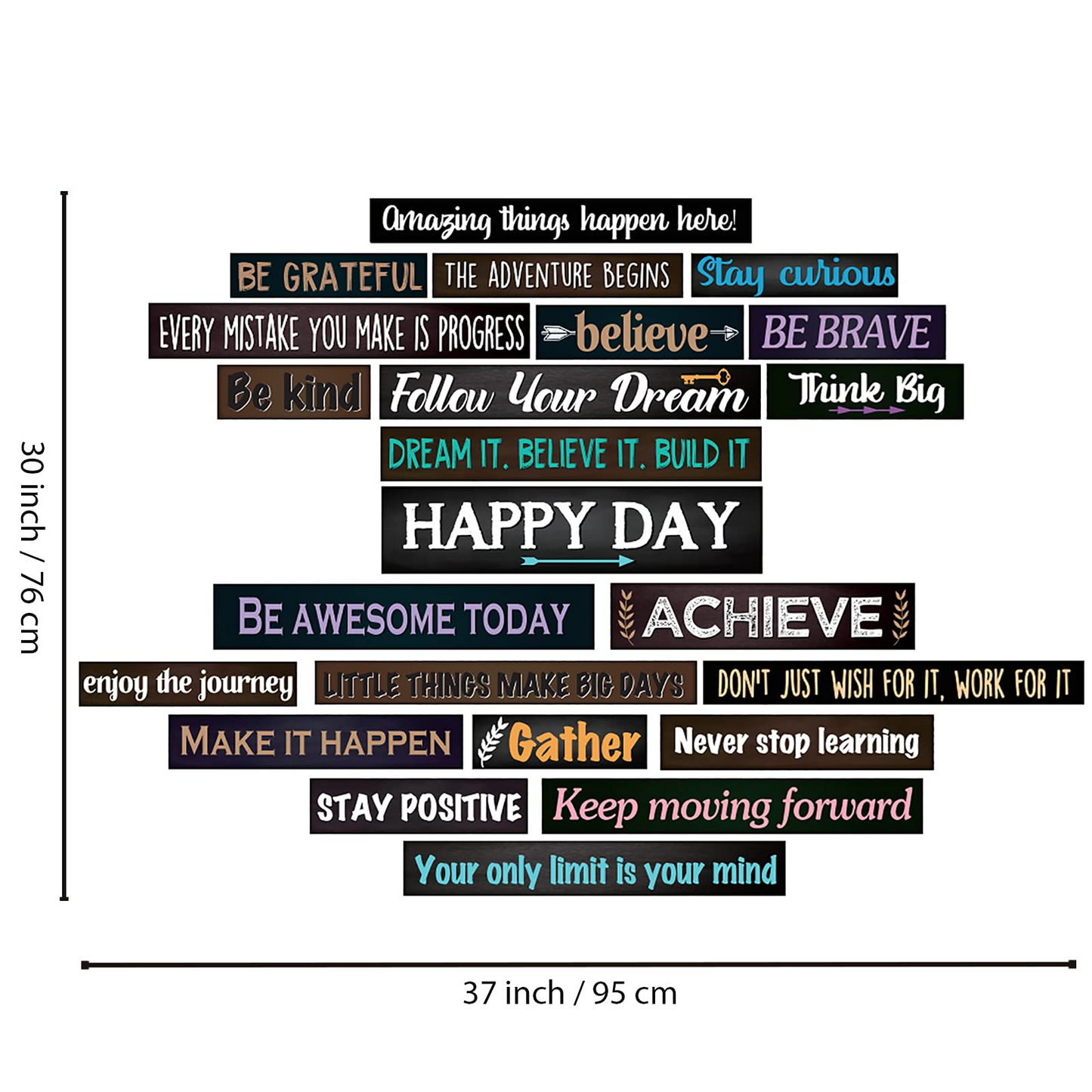 23 Pieces Inspirational Bulletin Board Decorations Motivational Banners