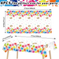 Set of 6 Art Paint Tablecloth Party Supplies 108 x 51 inch