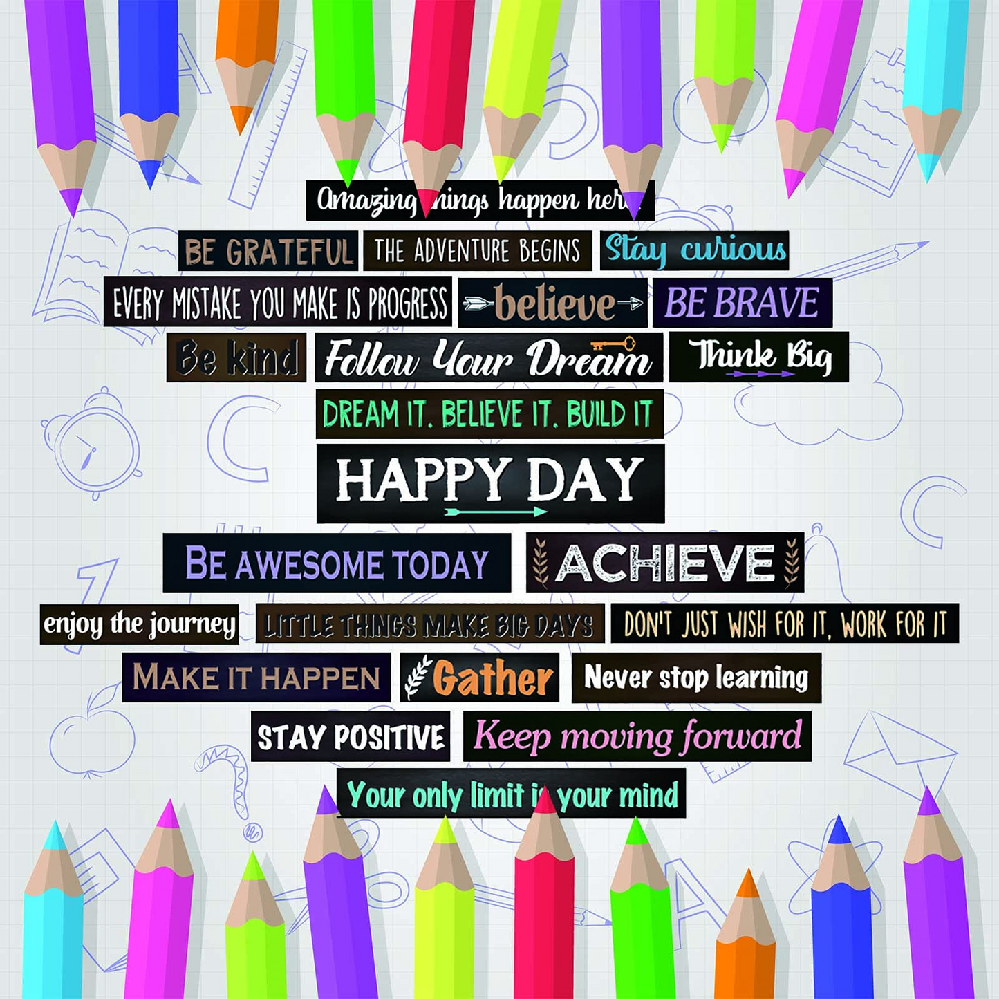 23 Pieces Inspirational Bulletin Board Decorations Motivational Banners