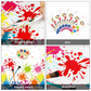 Set of 6 Art Paint Tablecloth Party Supplies 108 x 51 inch