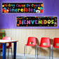 2 Pack Bienvenidos Sign Spanish Welcome Banners with 40 Pieces Adhesive Dots